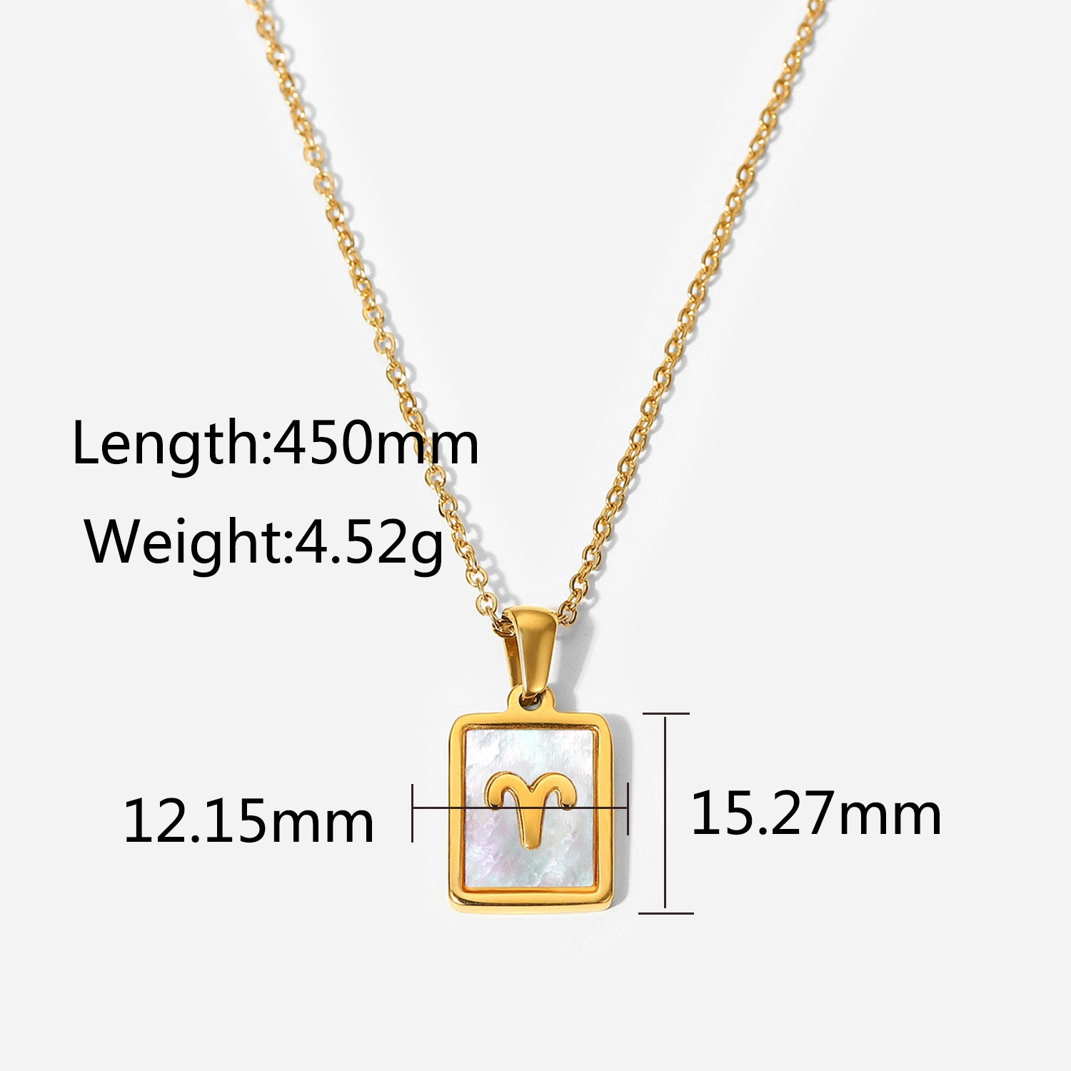Zodiac Sign charm 18k gold plated necklace